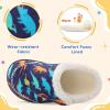 LeIsfIt Toddler Slippers Boys Girls Moccasin Slippers Kids Warm Slip-On House Shoes with Non-Slip Sole for Indoor & Outdoor(Dinosaur)