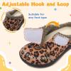 LeIsfIt Toddler Slippers Boys Girls Moccasin Slippers Kids Warm Slip-On House Shoes with Non-Slip Sole for Indoor & Outdoor(Leopard)