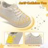 LeIsfIt Toddler Walking Shoes Boys Girls Slip-On Barefoot Shoes Kids Breathable Sneakers Non-Slip Lightweight Tennis Shoe(Apricot)