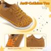LeIsfIt Toddler Walking Shoes Boys Girls Slip-On Barefoot Shoes Kids Breathable Sneakers Non-Slip Lightweight Tennis Shoe(Brown)
