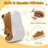 LeIsfIt Toddler Walking Shoes Boys Girls Slip-On Barefoot Shoes Kids Breathable Sneakers Non-Slip Lightweight Tennis Shoe(Brown)