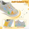 LeIsfIt Toddler Walking Shoes Boys Girls Slip-On Barefoot Shoes Kids Breathable Sneakers Non-Slip Lightweight Tennis Shoe(Grey Dinosaur)