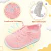 LeIsfIt Toddler Walking Shoes Boys Girls Slip-On Barefoot Shoes Kids Breathable Sneakers Non-Slip Lightweight Tennis Shoe(Pink)