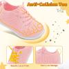 LeIsfIt Toddler Walking Shoes Boys Girls Slip-On Barefoot Shoes Kids Breathable Sneakers Non-Slip Lightweight Tennis Shoe(Pink)