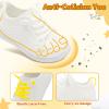 LeIsfIt Toddler Walking Shoes Boys Girls Slip-On Barefoot Shoes Kids Breathable Sneakers Non-Slip Lightweight Tennis Shoe(White)