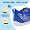 LeIsfIt Toddler Water Shoes Boys Girls Aqua Socks Kids Breathable Swim Shoes Non-Slip Barefoot Beach Shoes(Darkblue/Knit)