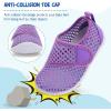 LeIsfIt Toddler Water Shoes Boys Girls Aqua Socks Kids Breathable Swim Shoes Non-Slip Barefoot Beach Shoes(Purple/Knit)