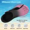 LeIsfIt Water Shoes for Women Men Wide Swim Beach Barefoot Shoes Quick Dry Aqua Socks for Pool Diving Boating River Yoga Lake Surf(Black Pink)