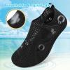 LeIsfIt Water Shoes for Women Men Wide Swim Beach Barefoot Shoes Quick Dry Aqua Socks for Pool Diving Boating River Yoga Lake Surf(Black/Knit)