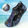 LeIsfIt Water Shoes for Women Men Wide Swim Beach Barefoot Shoes Quick Dry Aqua Socks for Pool Diving Boating River Yoga Lake Surf(Blue Wave)