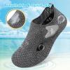 LeIsfIt Water Shoes for Women Men Wide Swim Beach Barefoot Shoes Quick Dry Aqua Socks for Pool Diving Boating River Yoga Lake Surf(Dark Grey/Knit)