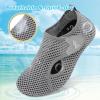 LeIsfIt Water Shoes for Women Men Wide Swim Beach Barefoot Shoes Quick Dry Aqua Socks for Pool Diving Boating River Yoga Lake Surf(Grey/Knit)