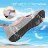LeIsfIt Water Shoes for Women Men Wide Swim Beach Barefoot Shoes Quick Dry Aqua Socks for Pool Diving Boating River Yoga Lake Surf(Pinkgrey/Knit)