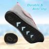 LeIsfIt Water Shoes for Women Men Wide Swim Beach Barefoot Shoes Quick Dry Aqua Socks for Pool Diving Boating River Yoga Lake Surf(Pinkgrey/Knit)