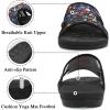 LeIsfIt Womens Slide Sandals Arch Support Slides Slip on Plantar Fasciitis Sandals Ladies Yoga Mat Thick Cushion Slipper Slides for Indoor Outdoor(Black Flower)