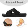 LeIsfIt Womens Slide Sandals Arch Support Slides Slip on Plantar Fasciitis Sandals Ladies Yoga Mat Thick Cushion Slipper Slides for Indoor Outdoor(Black)