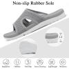 LeIsfIt Womens Slide Sandals Arch Support Slides Slip on Plantar Fasciitis Sandals Ladies Yoga Mat Thick Cushion Slipper Slides for Indoor Outdoor(C-grey)