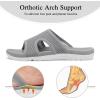 LeIsfIt Womens Slide Sandals Arch Support Slides Slip on Plantar Fasciitis Sandals Ladies Yoga Mat Thick Cushion Slipper Slides for Indoor Outdoor(C-grey)