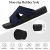 LeIsfIt Womens Slide Sandals Arch Support Slides Slip on Plantar Fasciitis Sandals Ladies Yoga Mat Thick Cushion Slipper Slides for Indoor Outdoor(Navy)