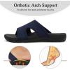 LeIsfIt Womens Slide Sandals Arch Support Slides Slip on Plantar Fasciitis Sandals Ladies Yoga Mat Thick Cushion Slipper Slides for Indoor Outdoor(Navy)