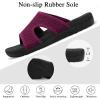 LeIsfIt Womens Slide Sandals Arch Support Slides Slip on Plantar Fasciitis Sandals Ladies Yoga Mat Thick Cushion Slipper Slides for Indoor Outdoor(Purple)