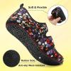 LeIsfIt Womens Slippers Adjustable Diabetic Slippers Wide Soft Arthritis Edema House Shoes Warm Fuzzy Slipper Socks with Rubber Sole(Bflower)