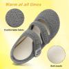 LeIsfIt Womens Slippers Adjustable Diabetic Slippers Wide Soft Arthritis Edema House Shoes Warm Fuzzy Slipper Socks with Rubber Sole(Darkgrey)