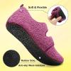 LeIsfIt Womens Slippers Adjustable Diabetic Slippers Wide Soft Arthritis Edema House Shoes Warm Fuzzy Slipper Socks with Rubber Sole(Darkpurple)