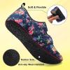 LeIsfIt Womens Slippers Adjustable Diabetic Slippers Wide Soft Arthritis Edema House Shoes Warm Fuzzy Slipper Socks with Rubber Sole(Navyflower)