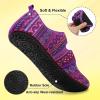 LeIsfIt Womens Slippers Adjustable Diabetic Slippers Wide Soft Arthritis Edema House Shoes Warm Fuzzy Slipper Socks with Rubber Sole(Purplebohemian)