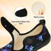LeIsfIt Womens Slippers Wide Diabetic Shoes Adjustable Arthritis Edema House Shoes Indoor Outdoor Slippers(Butterfly)