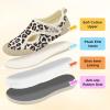 LeIsfIt Womens Slippers Wide Diabetic Shoes Adjustable Arthritis Edema House Shoes Indoor Outdoor Slippers(Leopard)
