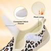 LeIsfIt Womens Slippers Wide Diabetic Shoes Adjustable Arthritis Edema House Shoes Indoor Outdoor Slippers(Leopard)
