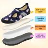 LeIsfIt Womens Slippers Wide Diabetic Shoes Adjustable Arthritis Edema House Shoes Indoor Outdoor Slippers(Navyflower)