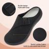 LeIsfIt Womens Wide Clogs Adjustable Diabetic Mules Slip on Clog Slippers for Swollen Edema Feet Wide Width Mules Potato Shoes(Black)
