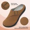 LeIsfIt Womens Wide Clogs Adjustable Diabetic Mules Slip on Clog Slippers for Swollen Edema Feet Wide Width Mules Potato Shoes(Brown)