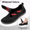 LeIsfIt Womens Wide Diabetic Shoes Adjustable Barefoot Walking Shoes Breathable Zero Drop Sneakers for Wide Width Arthritis Edema Feet(Black)