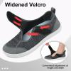LeIsfIt Womens Wide Diabetic Shoes Adjustable Barefoot Walking Shoes Breathable Zero Drop Sneakers for Wide Width Arthritis Edema Feet(Dark Grey)