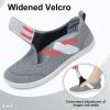 LeIsfIt Womens Wide Diabetic Shoes Adjustable Barefoot Walking Shoes Breathable Zero Drop Sneakers for Wide Width Arthritis Edema Feet(Grey)