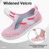 LeIsfIt Womens Wide Diabetic Shoes Adjustable Barefoot Walking Shoes Breathable Zero Drop Sneakers for Wide Width Arthritis Edema Feet(Pink)