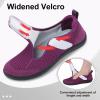 LeIsfIt Womens Wide Diabetic Shoes Adjustable Barefoot Walking Shoes Breathable Zero Drop Sneakers for Wide Width Arthritis Edema Feet(Purple)