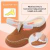 LeIsfIt Womens Wide Slippers Adjustable Diabetic Slippers Warm Cozy Slip on House Slipper Non-slip Memory Foam Winter House Shoes Indoor Outdoor(Brown)