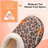 LeIsfIt Womens Wide Slippers Adjustable Diabetic Slippers Warm Cozy Slip on House Slipper Non-slip Memory Foam Winter House Shoes Indoor Outdoor(Brownleopard)
