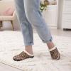 LeIsfIt Womens Wide Slippers Adjustable Diabetic Slippers Warm Cozy Slip on House Slipper Non-slip Memory Foam Winter House Shoes Indoor Outdoor(Brownleopard)