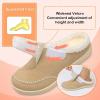 LeIsfIt Womens Wide Slippers Adjustable Diabetic Slippers Warm Cozy Slip on House Slipper Non-slip Memory Foam Winter House Shoes Indoor Outdoor(D-apricot)