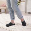 LeIsfIt Womens Wide Slippers Adjustable Diabetic Slippers Warm Cozy Slip on House Slipper Non-slip Memory Foam Winter House Shoes Indoor Outdoor(Dark Grey)