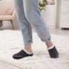 LeIsfIt Womens Wide Slippers Adjustable Diabetic Slippers Warm Cozy Slip on House Slipper Non-slip Memory Foam Winter House Shoes Indoor Outdoor(Navy)
