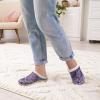 LeIsfIt Womens Wide Slippers Adjustable Diabetic Slippers Warm Cozy Slip on House Slipper Non-slip Memory Foam Winter House Shoes Indoor Outdoor(Purple Pattern)