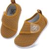 LeIsfIt Baby Shoes Boys Girls First Walking Shoes Non-Slip Infant Sneakers Lightweight Slip-on Crib Sneakers for First Walkers(Brown)