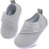 LeIsfIt Baby Shoes Boys Girls First Walking Shoes Non-Slip Infant Sneakers Lightweight Slip-on Crib Sneakers for First Walkers(Light Grey)
